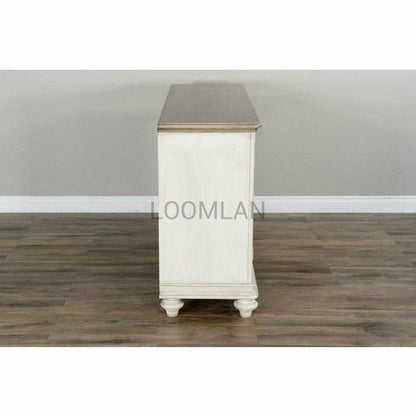 64" Two Tone Beige Solid Wood Buffet Sideboard Sideboards Sideboards and Things By Sunny D