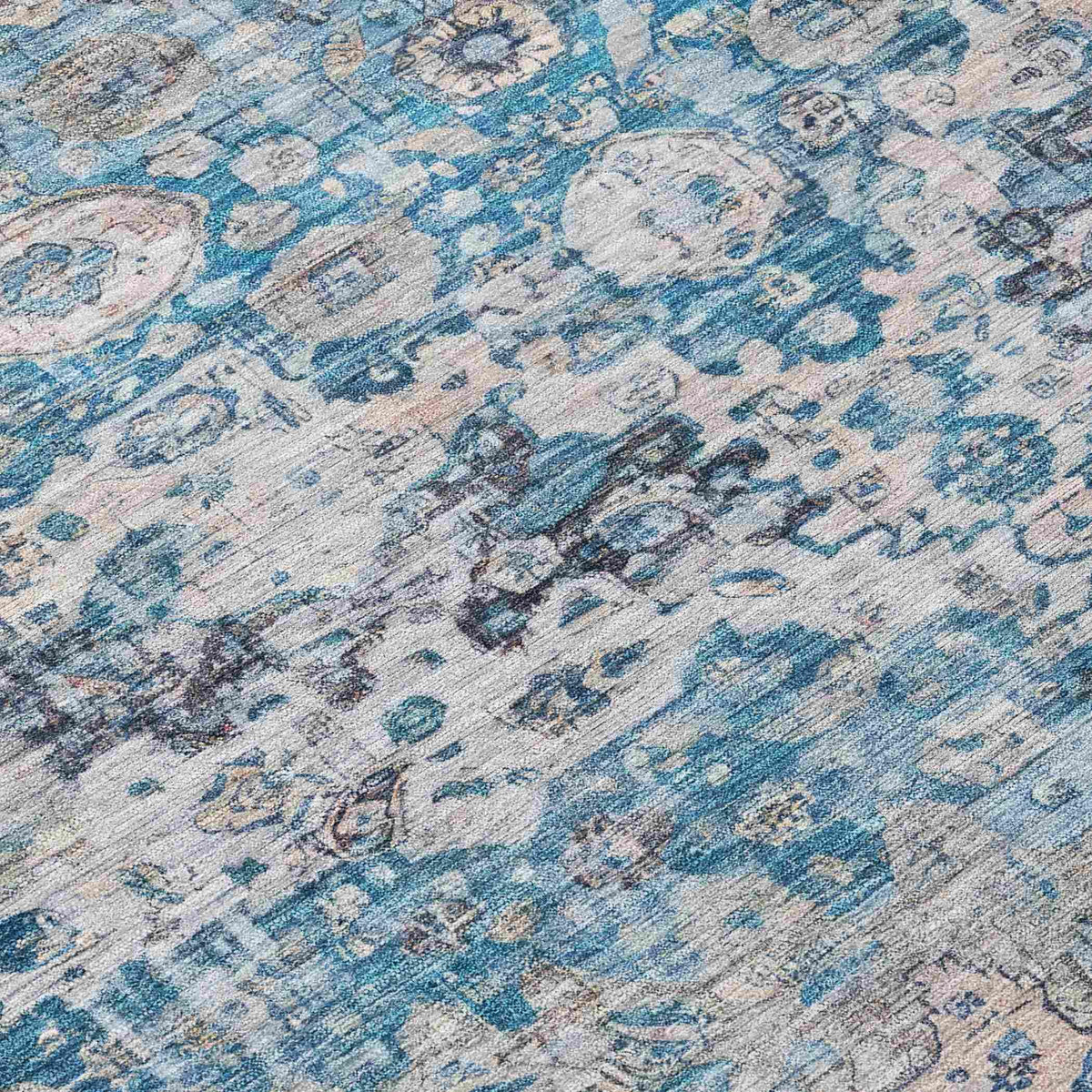 Jaelien Blue Washable Indoor-Outdoor Rug