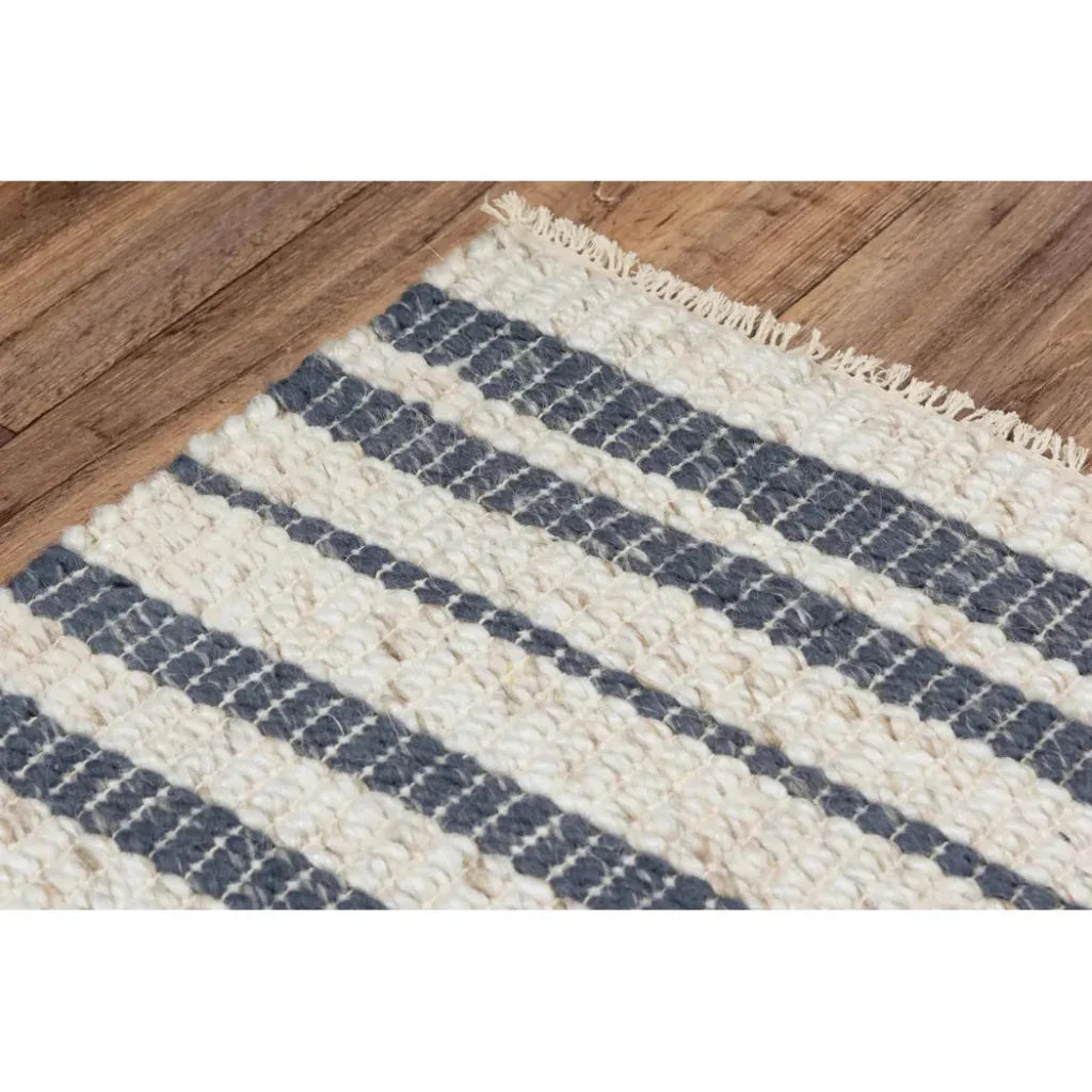 Acum Stripe Blue Area Rugs For Living Room -- blue