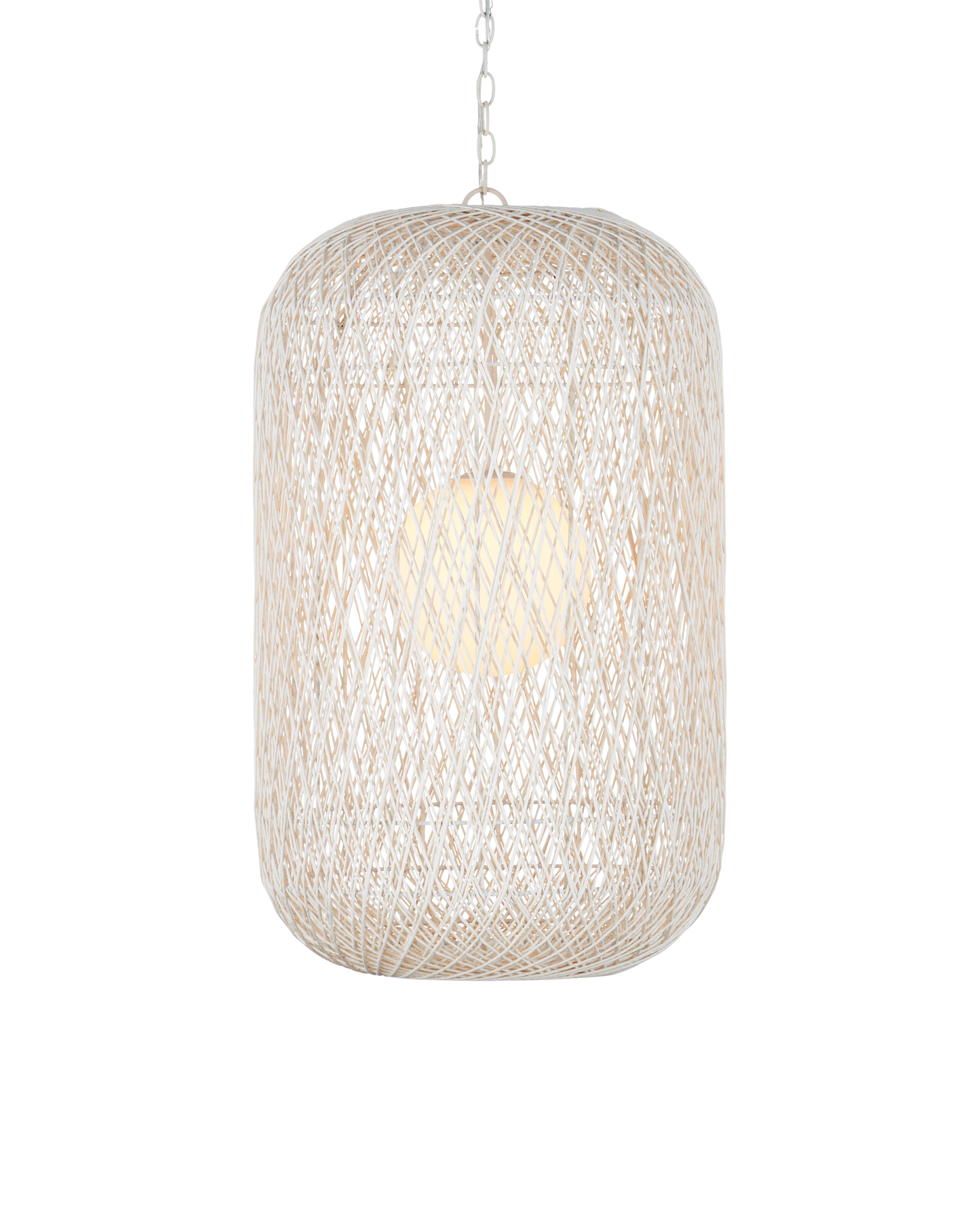 34.5 in. Cocoon Iron and Glass White Pendant