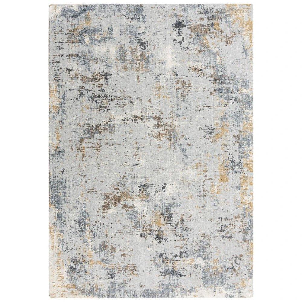 Caer Abstract Blue Large Area Rugs For Living Room