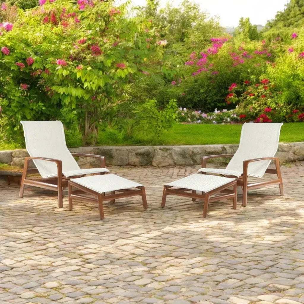 Outdoor Furniture Cover for Castelle Berkeley Padded Sling Chair with Ottoman 4 PC Set