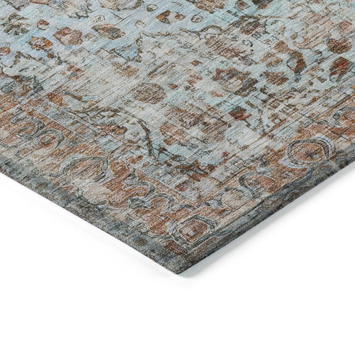 Jaelien Orange Washable Indoor-Outdoor Rug