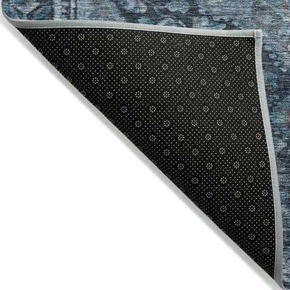 Kaelanor Navy Washable Indoor-Outdoor Rug