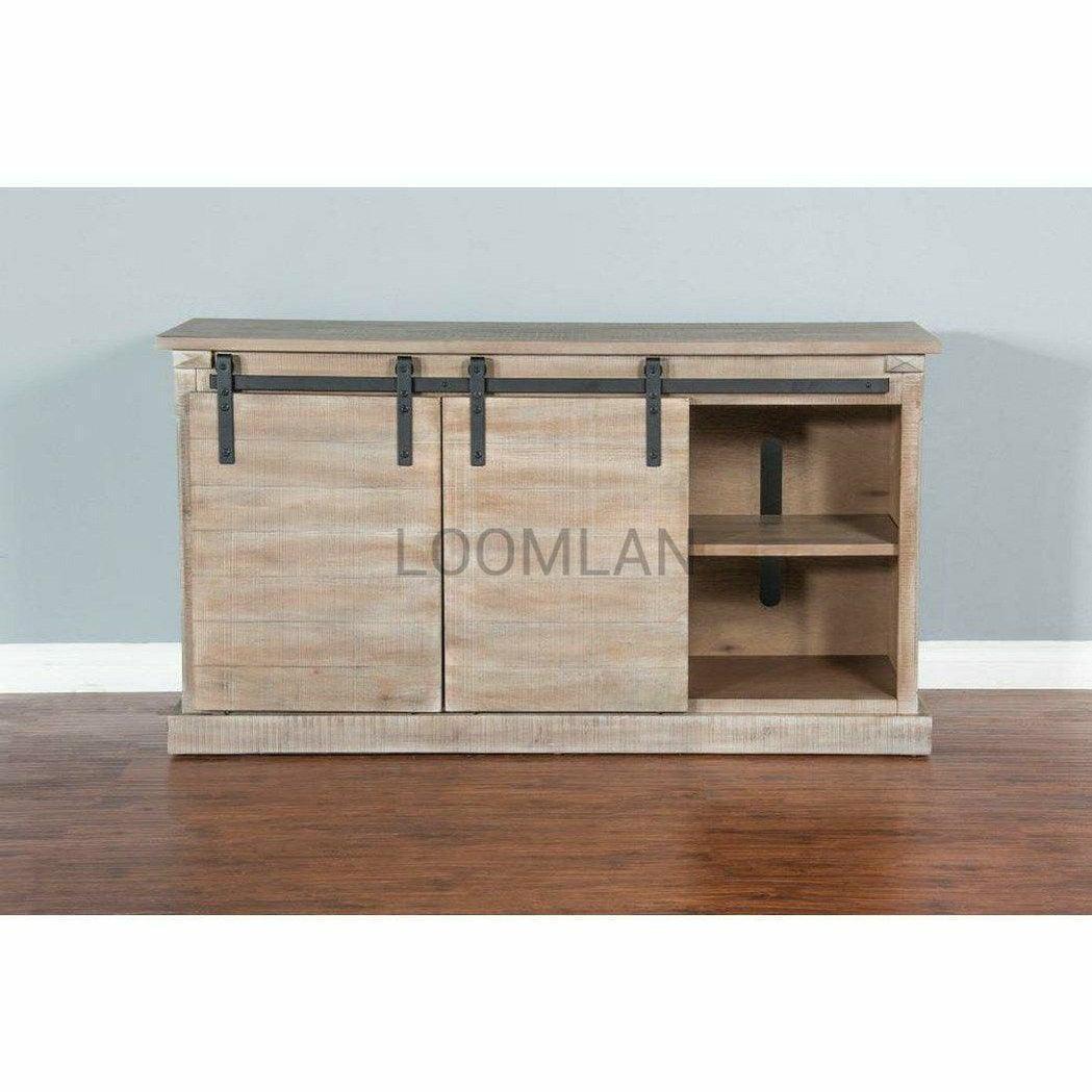 65" TV Stand Media Console Sliding Barn Doors Light Wood Modern TV Stands & Media Centers Sideboards and Things By Sunny D