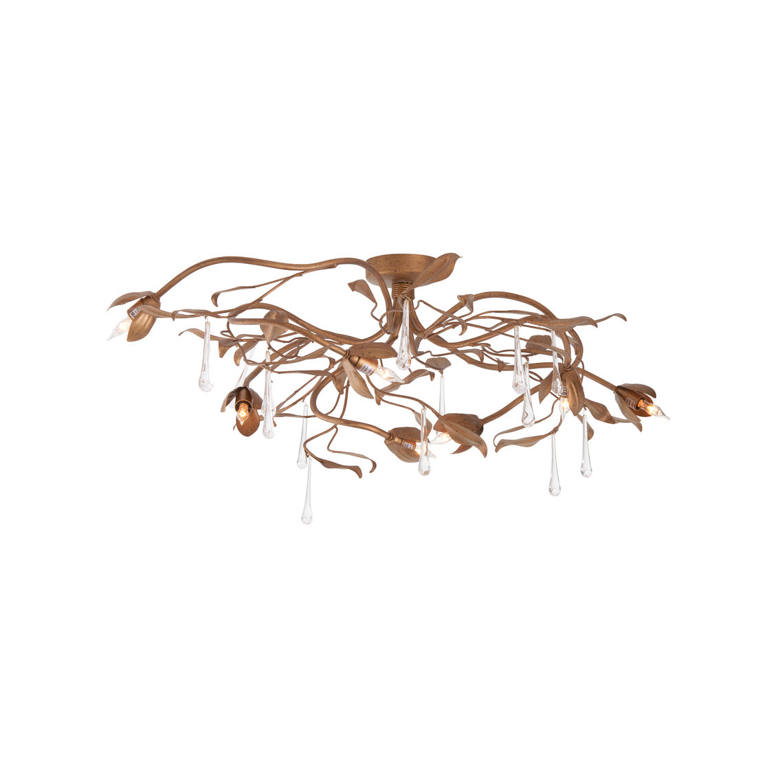 Bay Laurel Leaf Iron Flush Mount