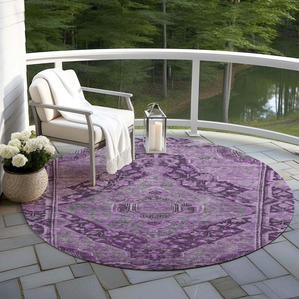 Kaelanor Purple Washable Indoor-Outdoor Rug