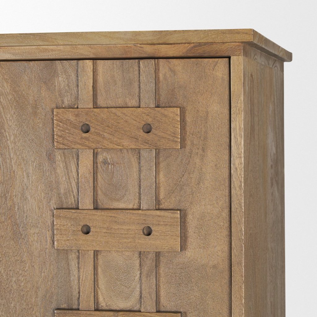 Truss 45"W Cool Dark Brown Solid Wood 6-Door Tall Cabinet -- Dark Brown