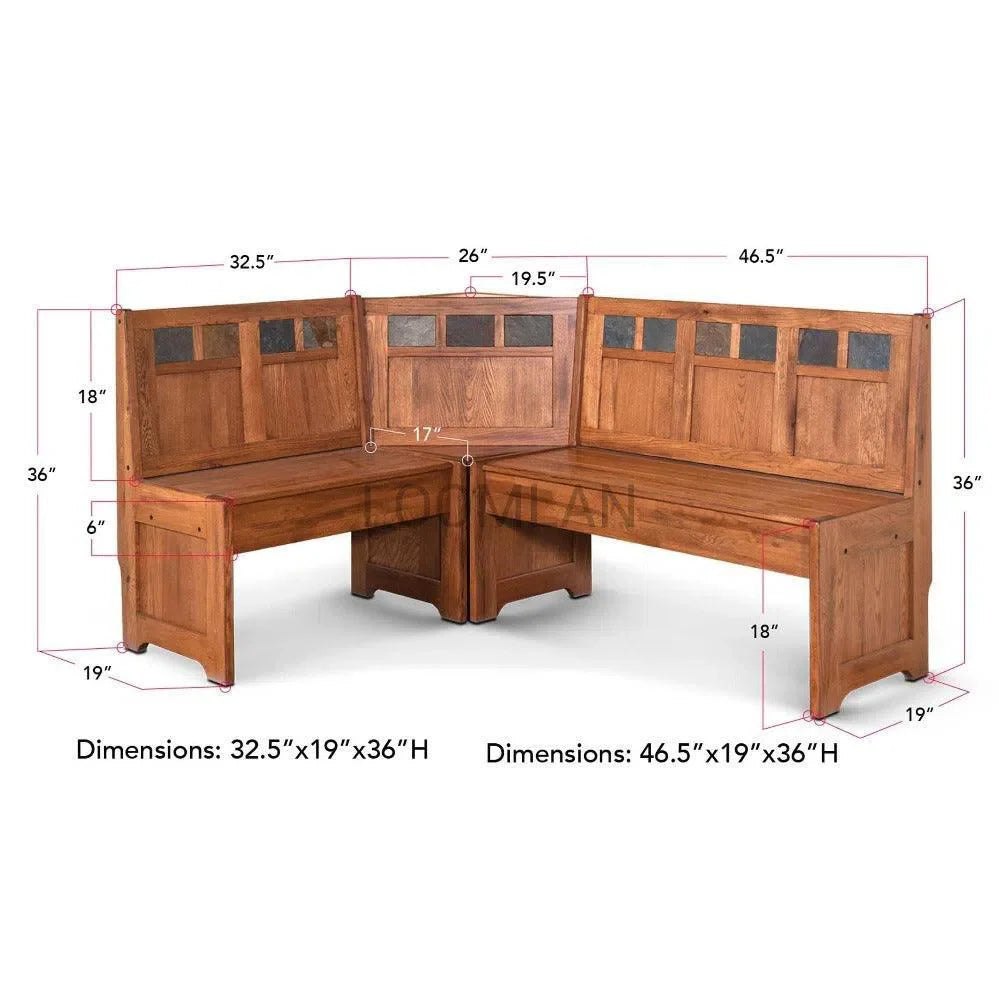 66" Light Brown Wood Breakfast Nook Set With Storage Bench Dining Table Sets Sideboards and Things By Sunny D