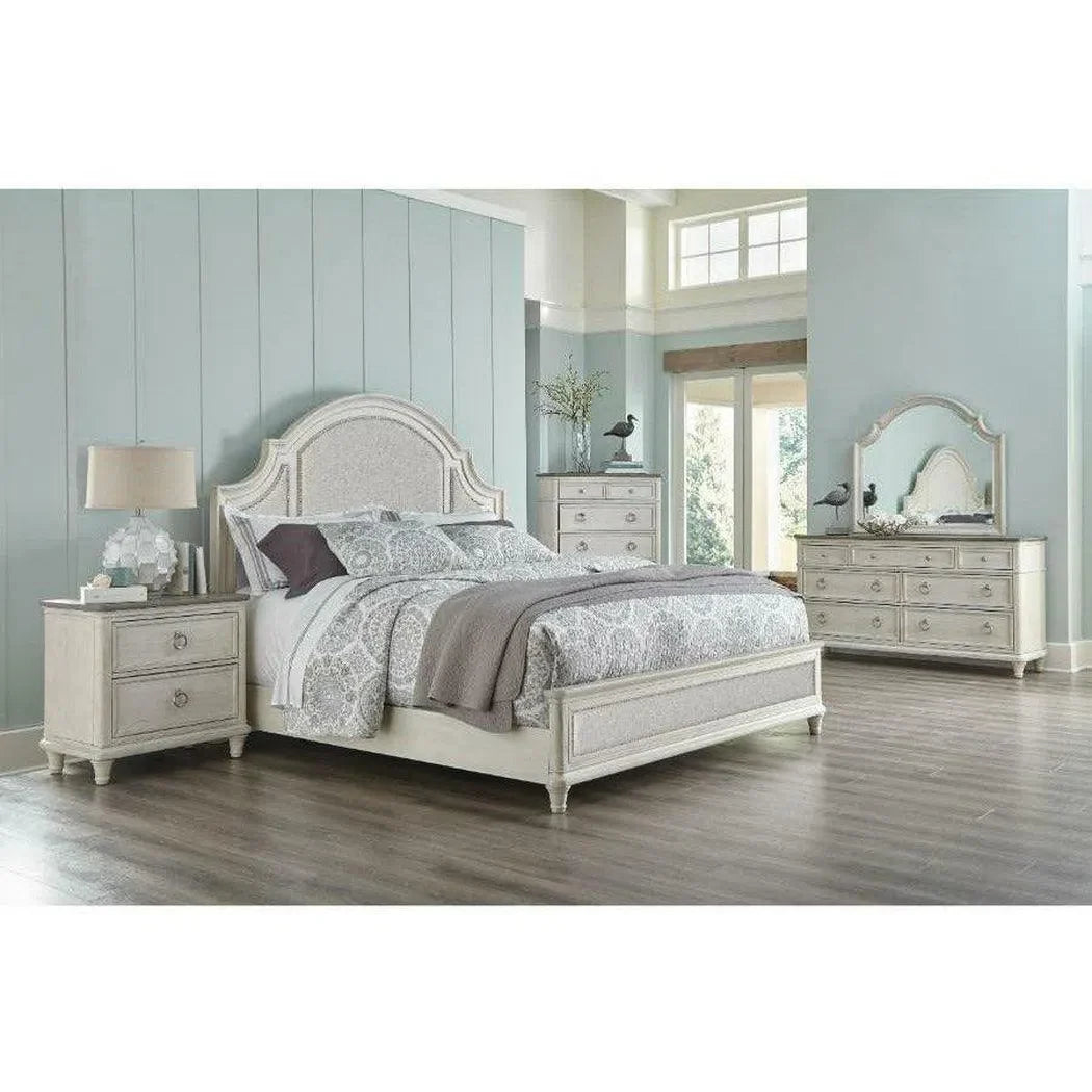 Panama Jack 66" White Two-Tone Wooden Dresser and Mirror