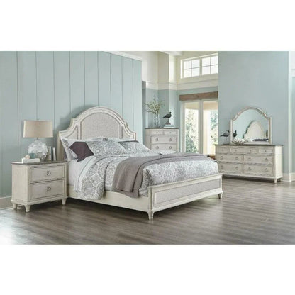 Panama Jack 66" White Two-Tone Wooden Dresser and Mirror