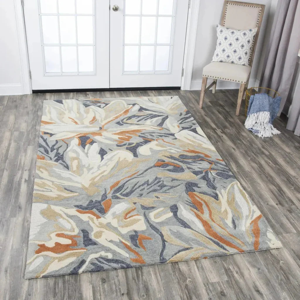 Cang Floral Blue Large Area Rugs For Living Room -- blue