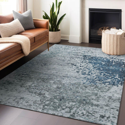Iriain Denim Washable Indoor-Outdoor Rug -- denim