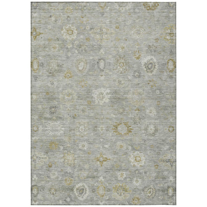 Laeara Gray Washable Indoor-Outdoor Rug