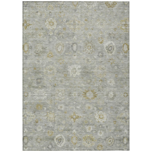 Laeara Gray Washable Indoor-Outdoor Rug