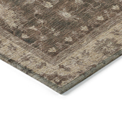 Iriaris Brown Washable Indoor-Outdoor Rug