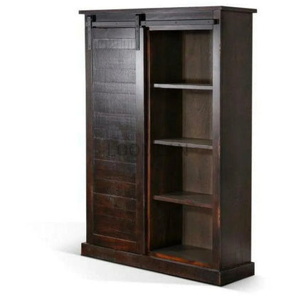 66x48" Tall Wide Black Free Standing Bookcase Sliding Barn Door Bookcases Sideboards and Things By Sunny D