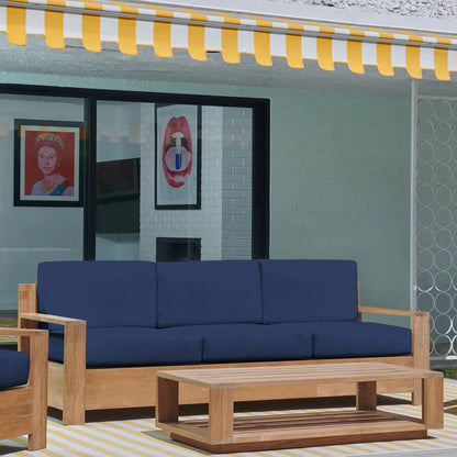 Qube Teak Deep Outdoor Couch with Sunbrella Cushions -- view 12