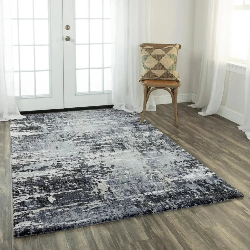 Bays Abstract Gray Large Area Rugs For Living Room -- gray