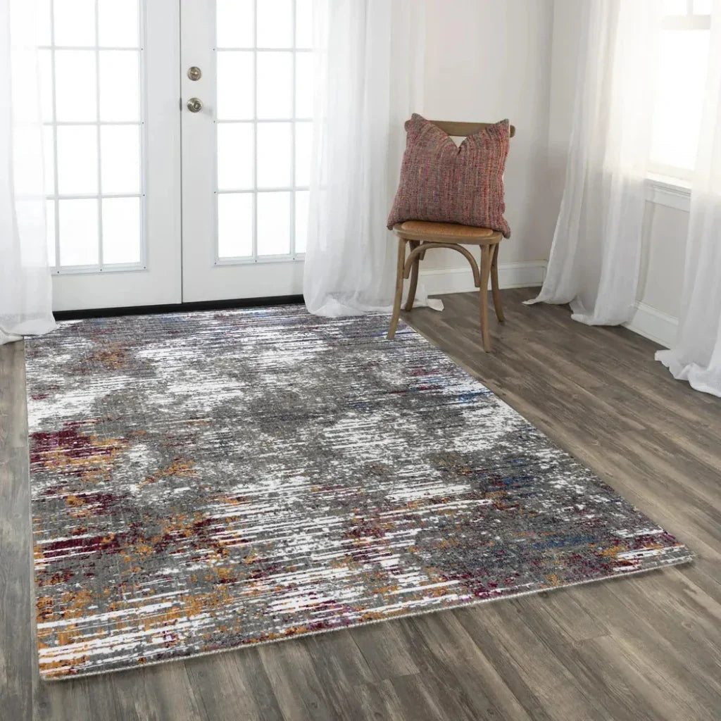 Diba Abstract Gray Large Area Rugs For Living Room -- gray