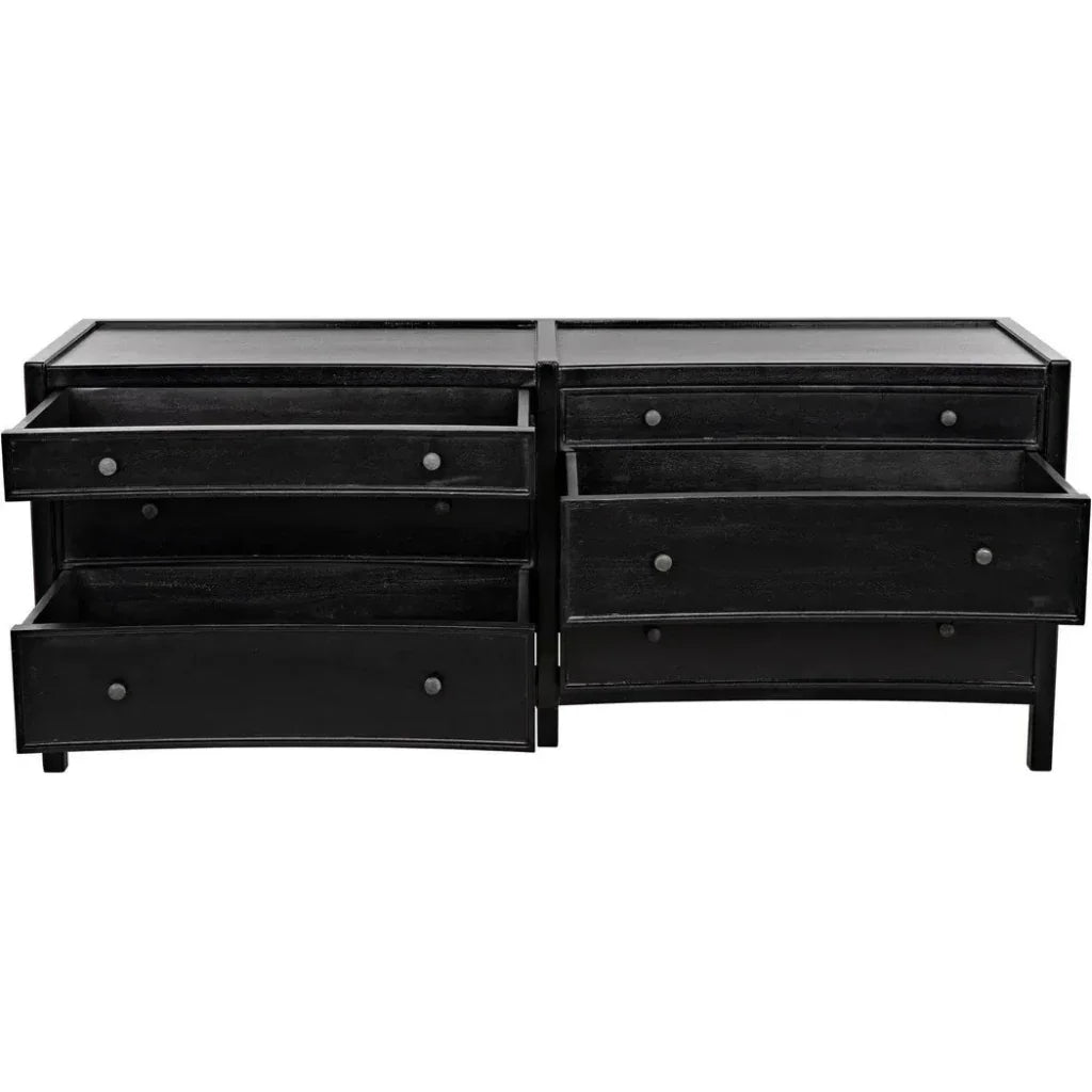 Hampton Six Drawers Wood Dresser -- view 2