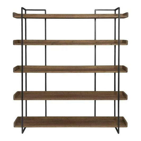 68 Inch Bookshelf Large Brown Industrial Etageres LOOMLAN By Moe's Home