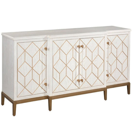 68" Perrine Gold and Whitewashed Sideboard for Dining Room Sideboards Sideboards and Thangs By Bassett Mirror