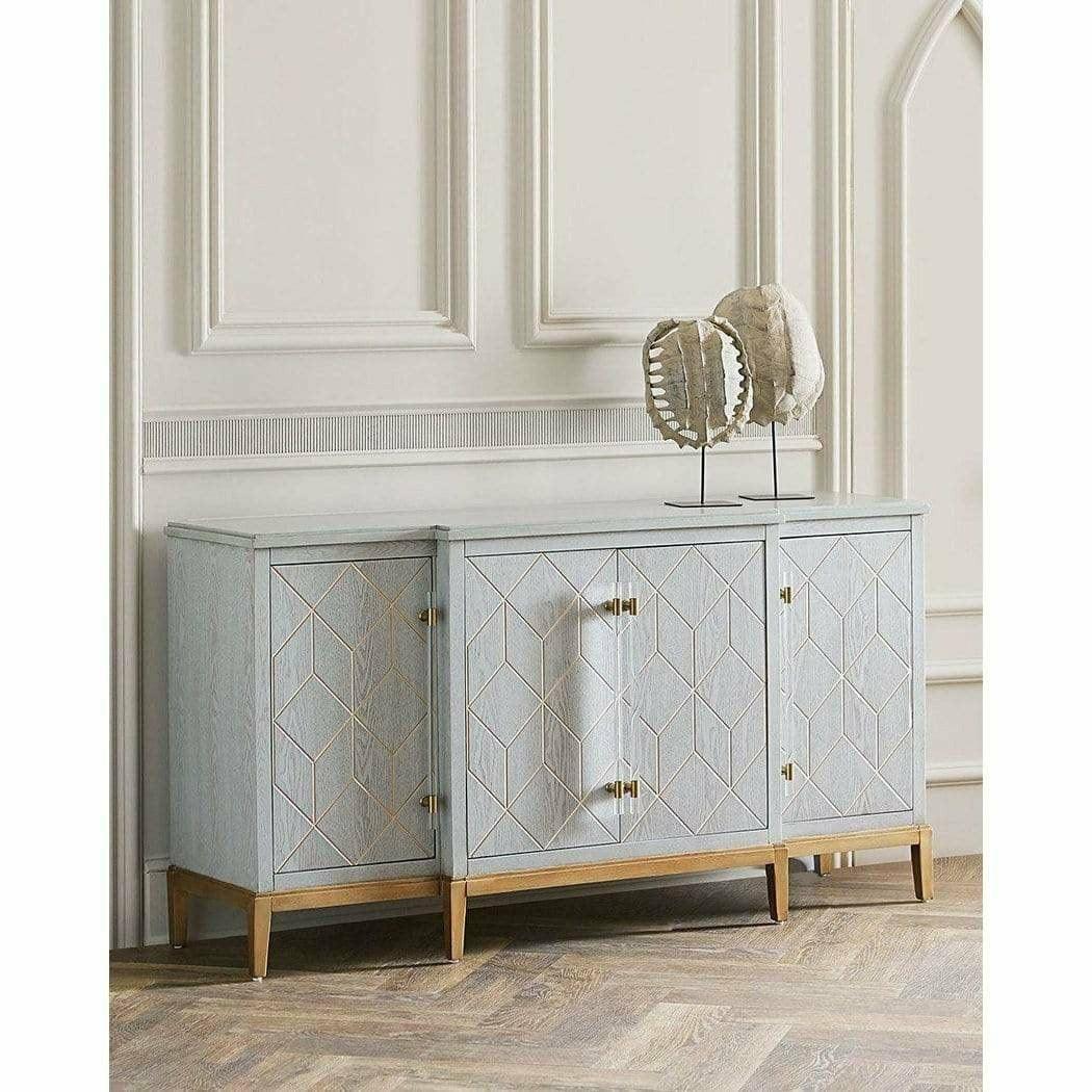 68" Perrine Grey And Gold Wooden Sideboard for Dining Room Sideboards Sideboards and Thangs By Bassett Mirror