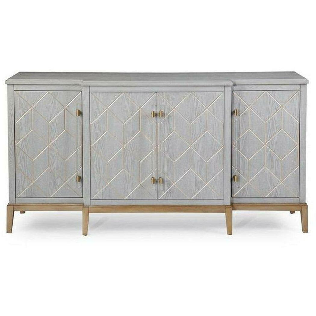 68" Perrine Grey And Gold Wooden Sideboard for Dining Room Sideboards Sideboards and Thangs By Bassett Mirror