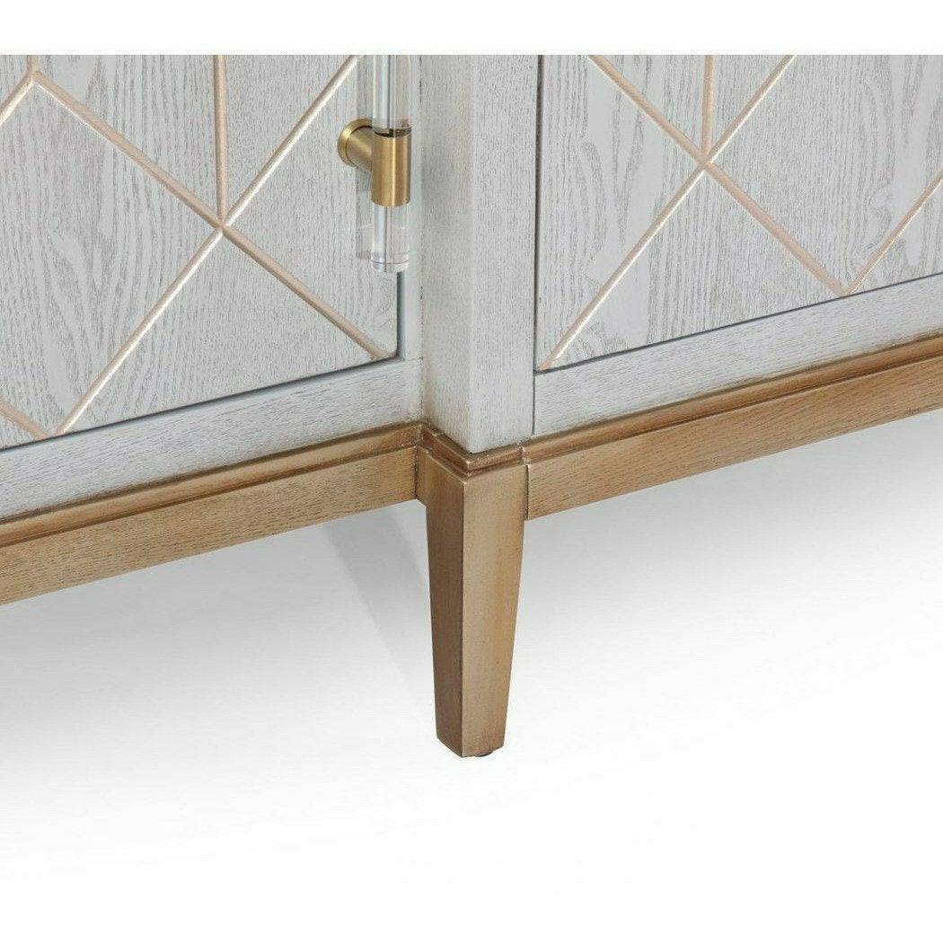 68" Perrine Grey And Gold Wooden Sideboard for Dining Room Sideboards Sideboards and Thangs By Bassett Mirror