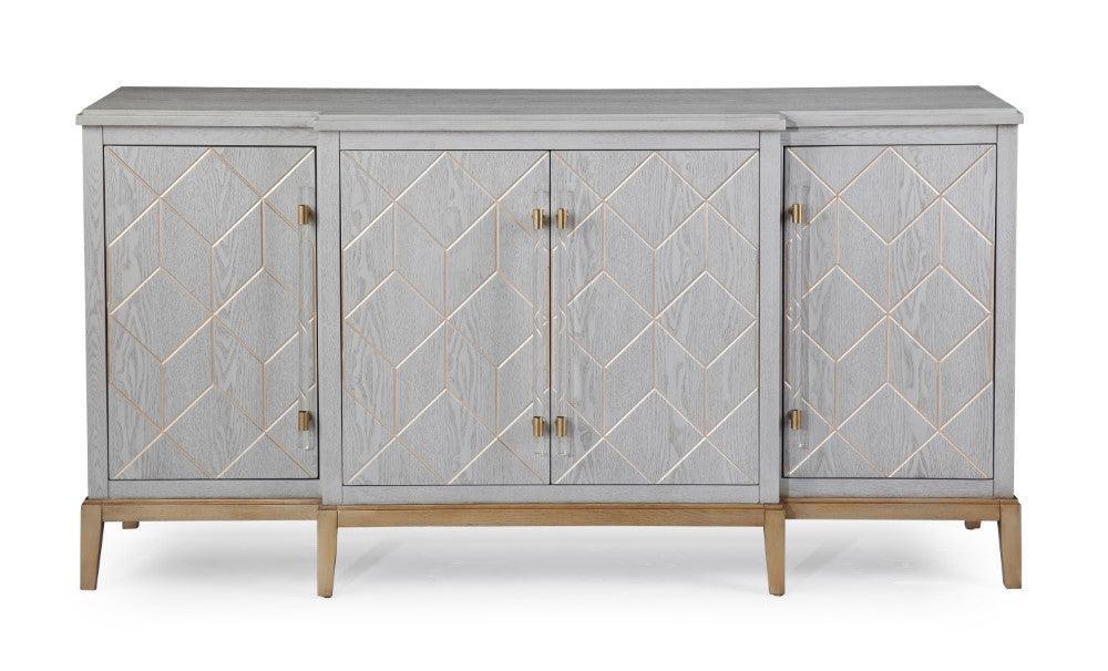 68" Perrine Grey And Gold Wooden Sideboard for Dining Room Sideboards Sideboards and Thangs By Bassett Mirror