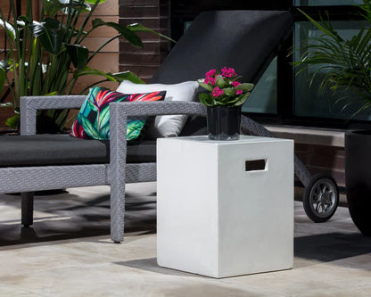 Castor Concrete Outdoor Square End Table