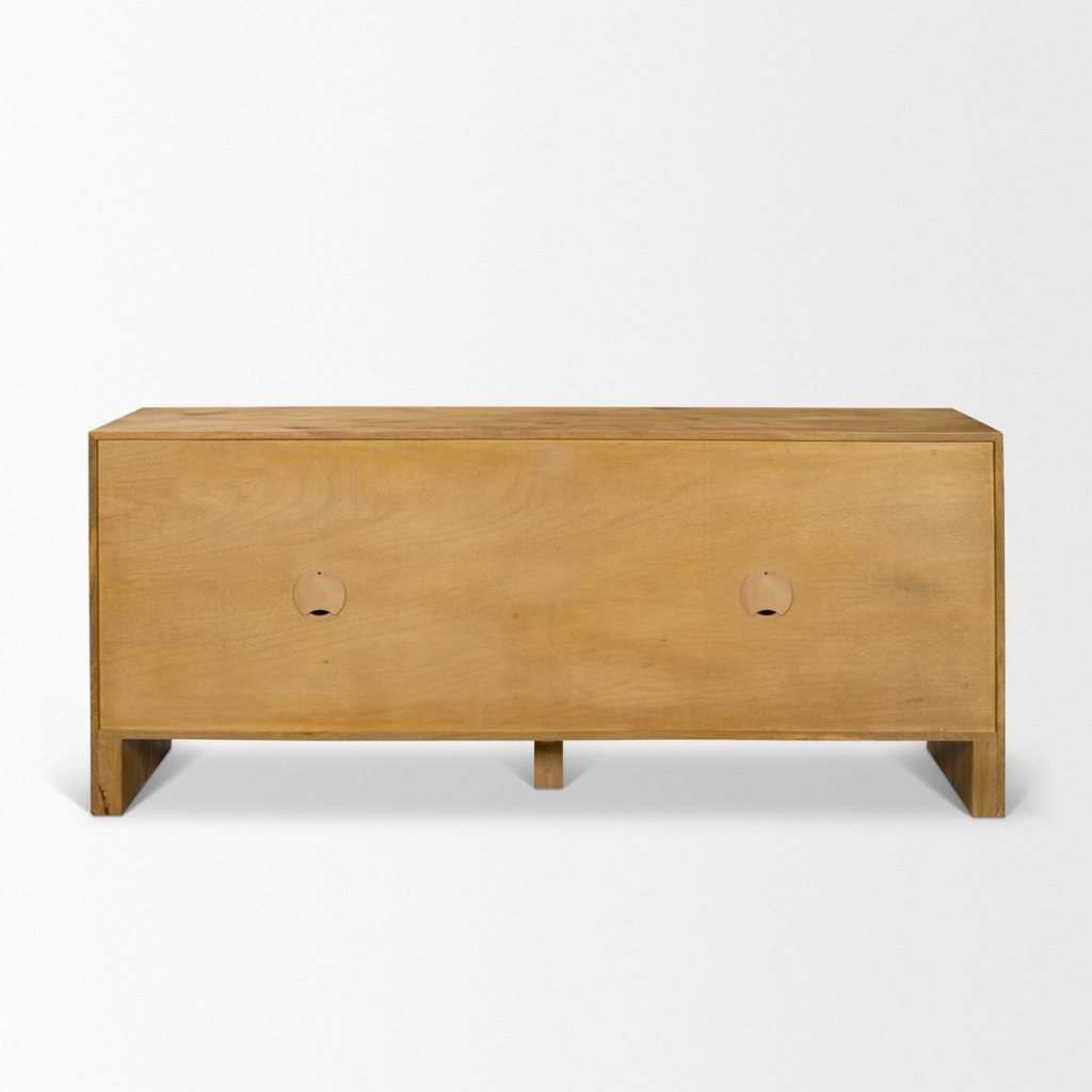 Notts 70"W Brown Solid Wood 4-Door Closed Sideboard -- Brown
