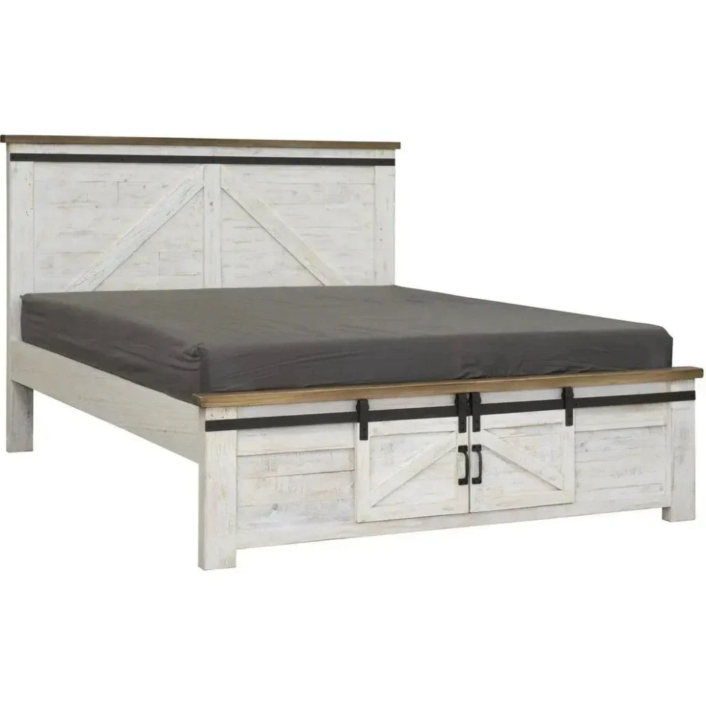 Provence White Wood Platform Bed Storage -- view 17