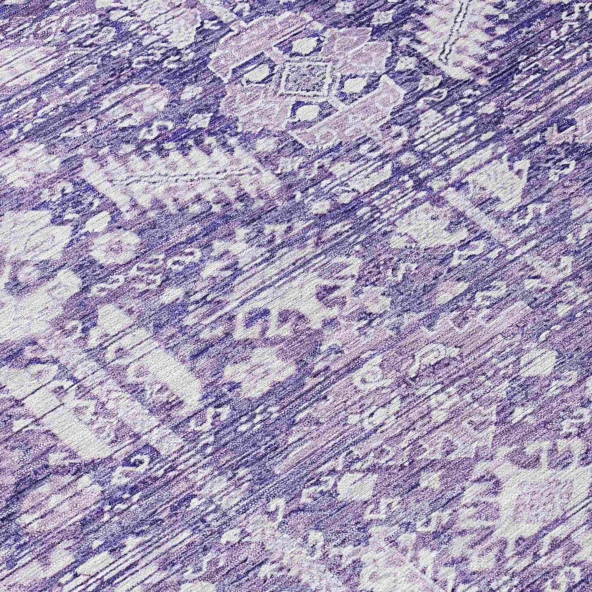 Laearis Purple Washable Indoor-Outdoor Rug