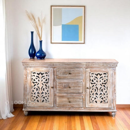 Norella Three Drawers Wood Sideboard