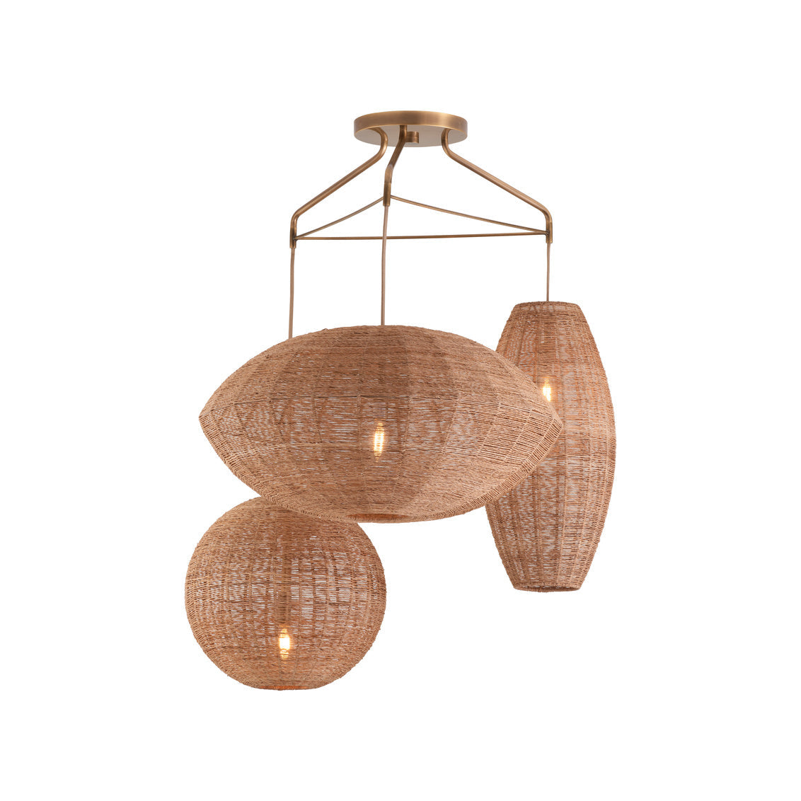 Wildwood Teague Woven Raffia Triple Pendant