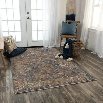 Attu Floral Charcoal Large Area Rugs For Living Room -- charcoal