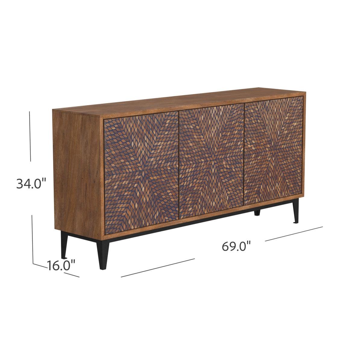 69" Brown Three Door Mid Century Sideboard for Dining Room Sideboards Sideboards and Thangs By Bassett Mirror