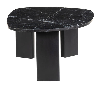 Aberdeen Black Marble and Wood Geometric Coffee Table