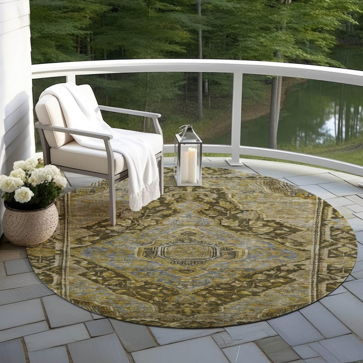Kaelanor Brown Washable Indoor-Outdoor Rug