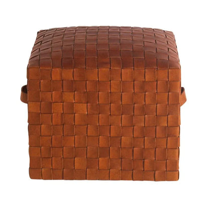 Brooklyn Leather Upholstered Stylish Pouf