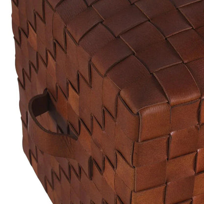 Brooklyn Leather Upholstered Stylish Pouf