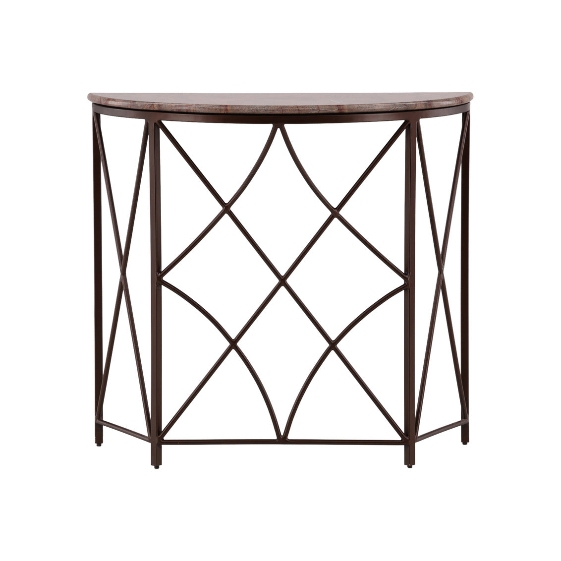 Furniture Classics Madaline Iron Base Semi-Circle Console Table