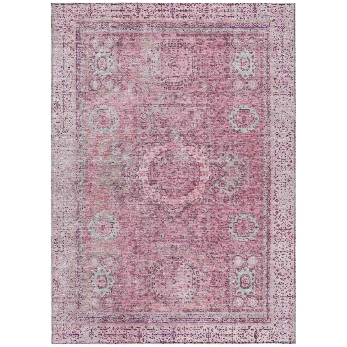Irias Pink Washable Indoor-Outdoor Rug