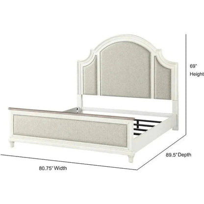 White Two-Tone Arched Headboard Bed Frame -- view 19