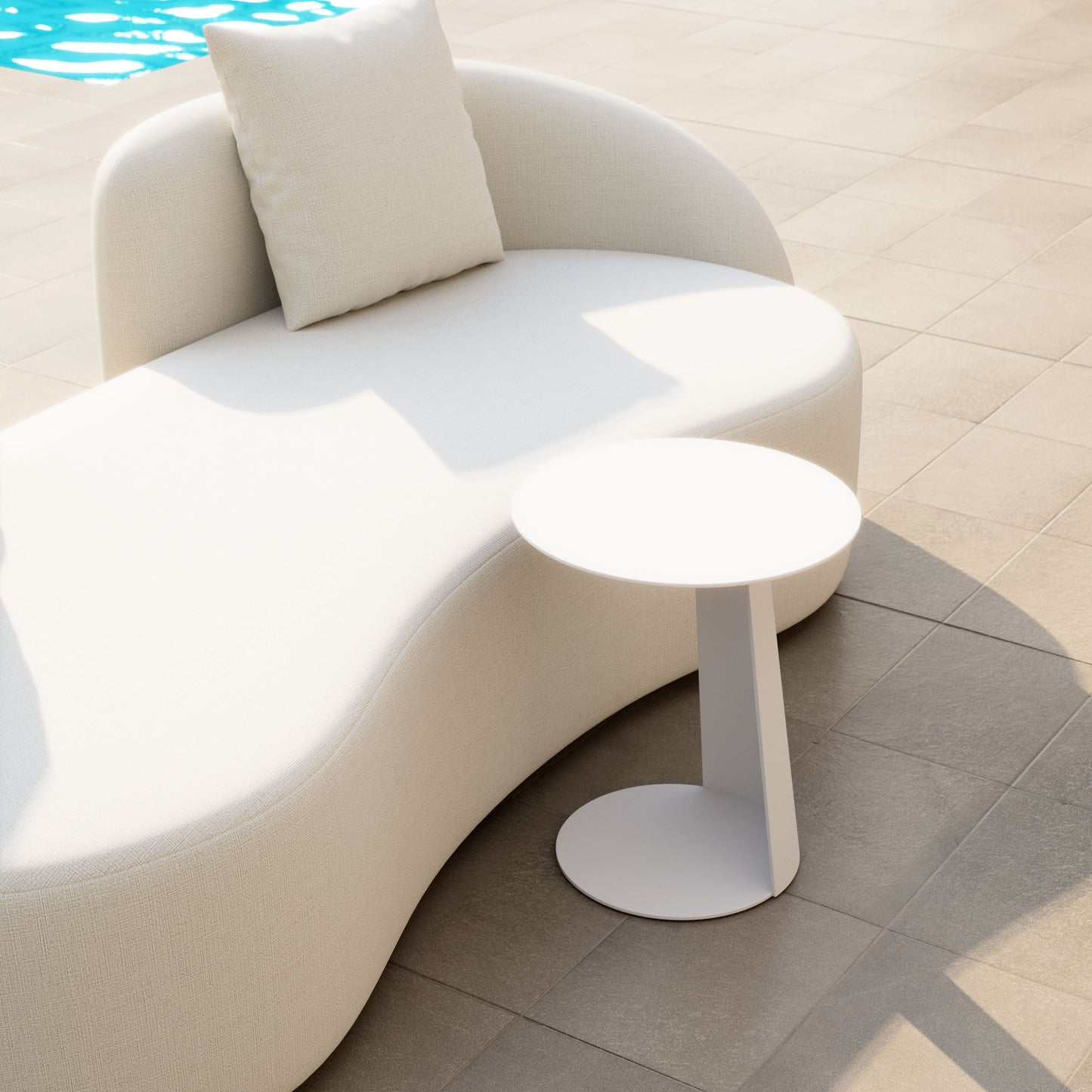 Sunny Isles Aluminum White Round Side Table