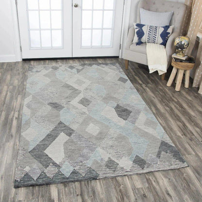 Bons Geometric Gray Large Area Rugs For Living Room -- gray