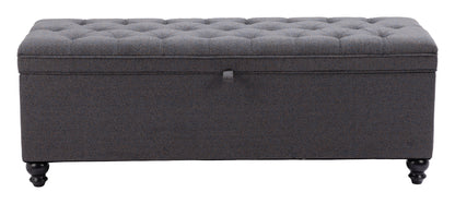 Halifax Gravel Gray Storage Bench