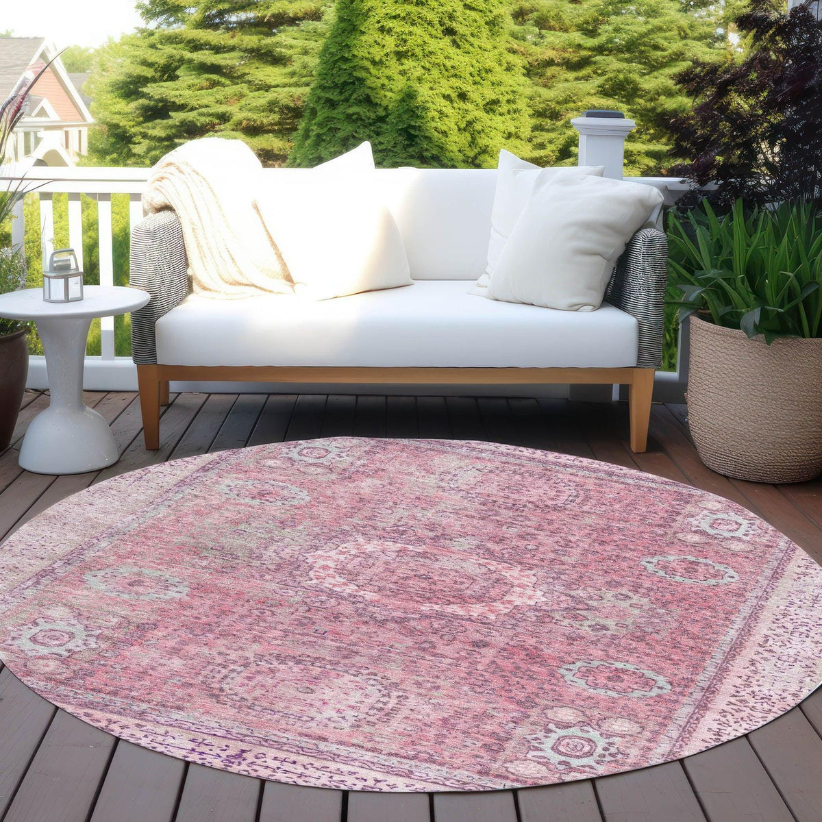 Irias Pink Washable Indoor-Outdoor Rug